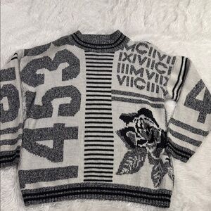 Graphic Black and Gray Sweater